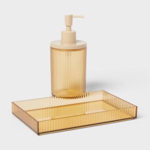 Ribbed Soap Pump Tan
