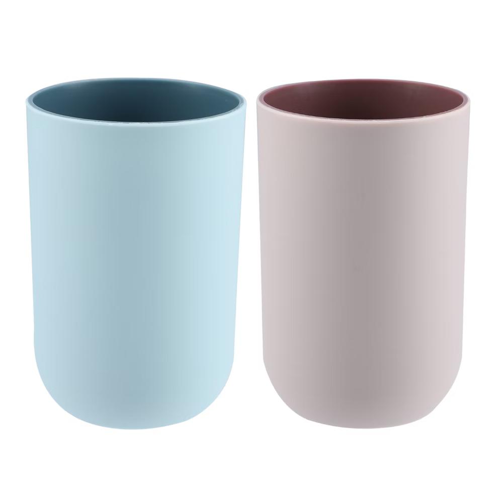 2Pcs Bathroom Tumblers Bathroom Toothbrush Cup Blue 4.33''x2.76'' 350ml - Image 23