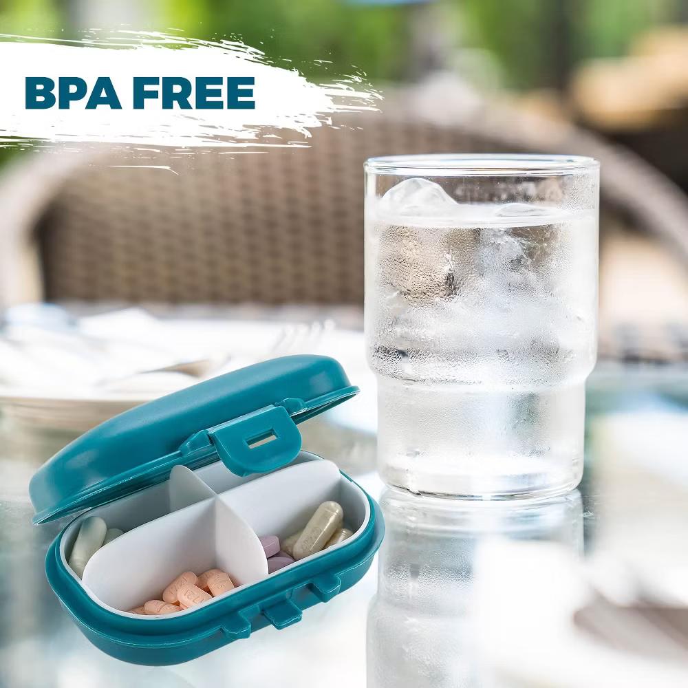 MEDca Pill Organizer: 4 Compartment Travel Medication Carry Case: A Daily Box Vitamin Organizer for Your Pocket or Purse - Image 6