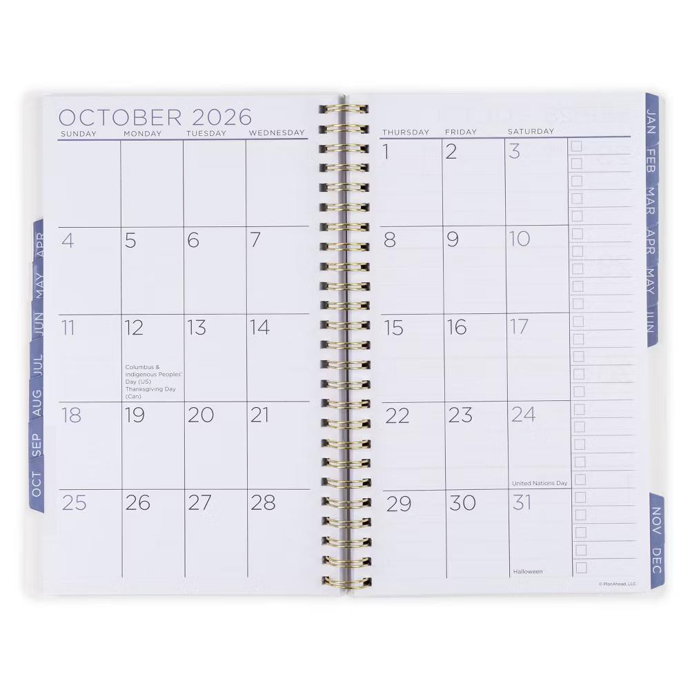 See It Bigger 5.75"x8.625" April 2026 - June 2027 Monthly/Weekly Planner Gray Floral - Image 6