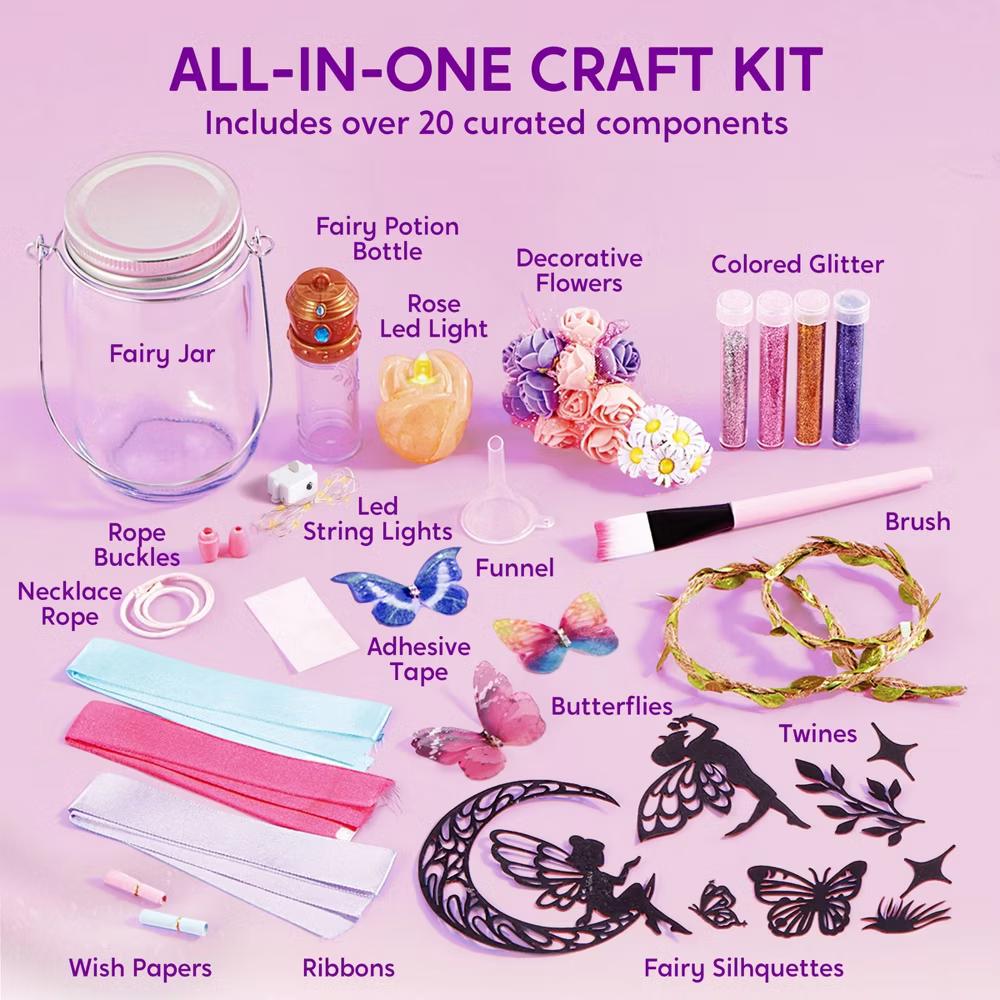Fairy Lantern Craft Kit, 2-in-1 Rose Light & String Light for Kids, Arts and Crafts, DIY Art Kit, Ideal Gift for Girls Age 8 - Image 6