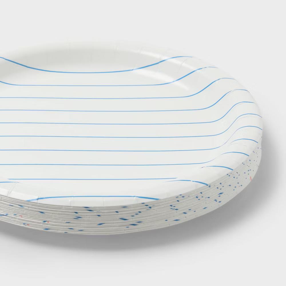 20ct Round Notebook Classroom First Day of School Snack Paper Plates