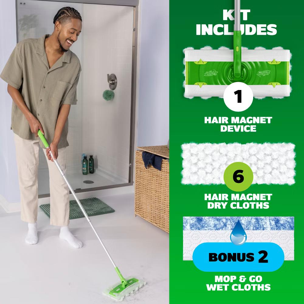 Swiffer Unscented Sweeper Hair Magnet Deluxe Starter Kit Floor Cleaners - 9pc - Image 9