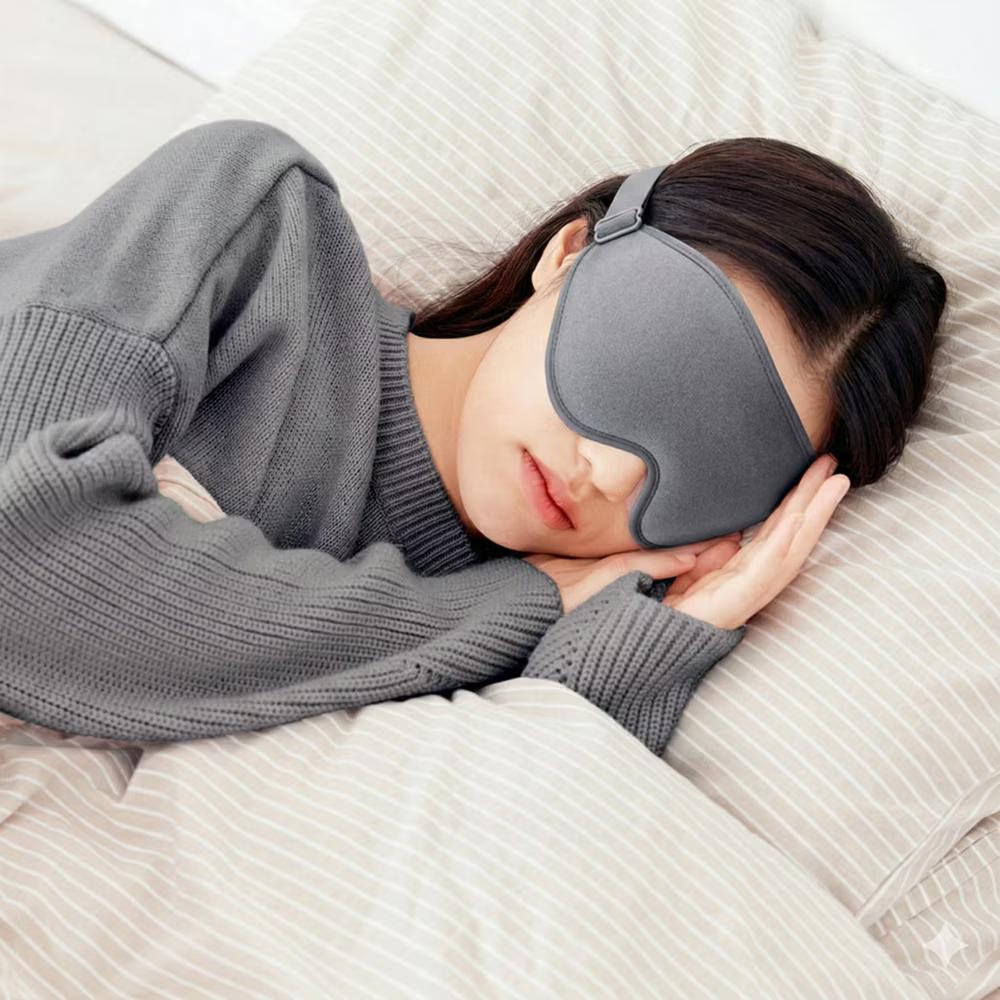 3D Contoured Sleep Eye Mask with Memory Foam Padding Adjustable Strap and Full Light Blocking Design - Image 10