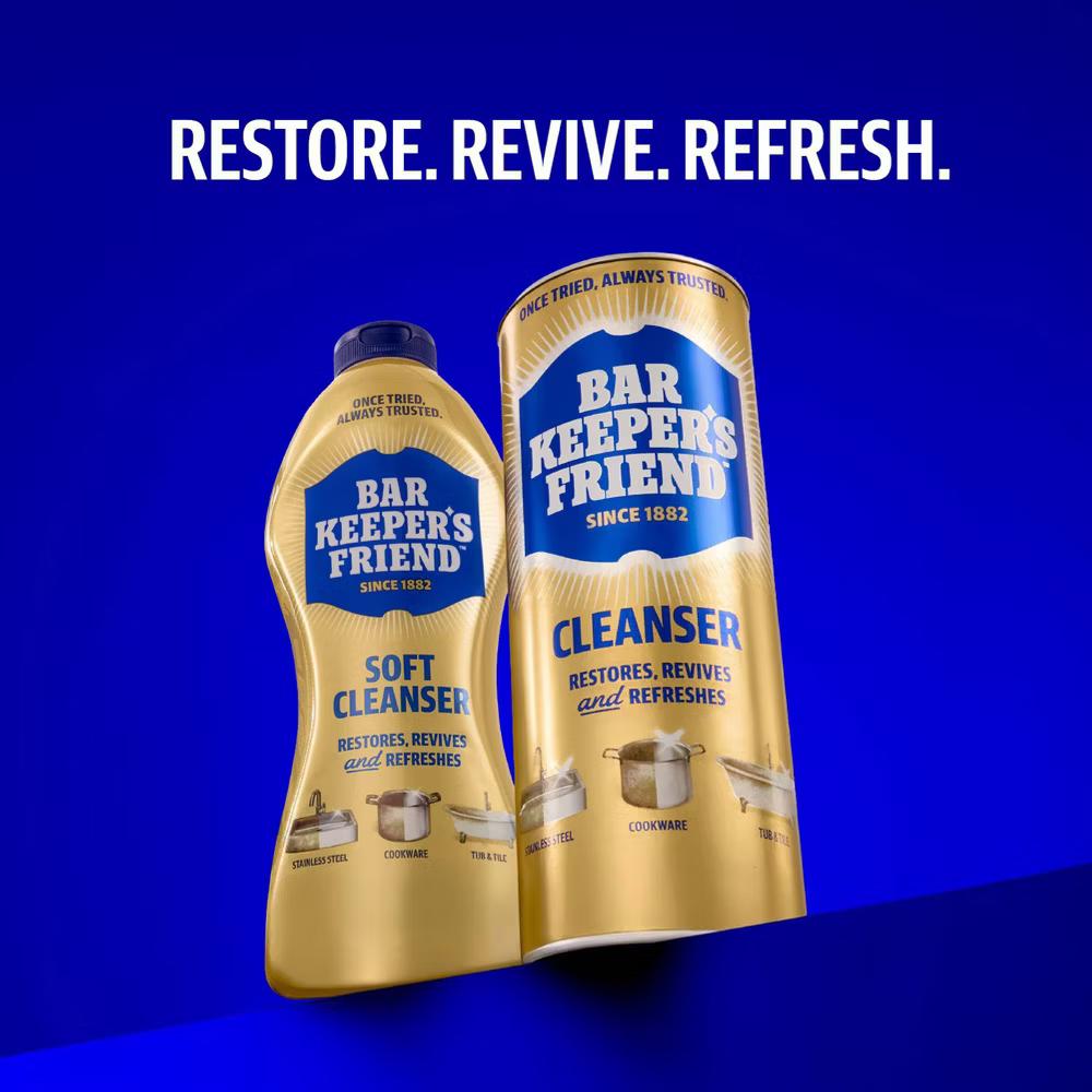 Bar Keepers Friend Non Bleach Soft Cleanser, Multipurpose Household Cleanser & Polish for Kitchen, Bath, Cookware & Outdoors - 26oz - Image 4