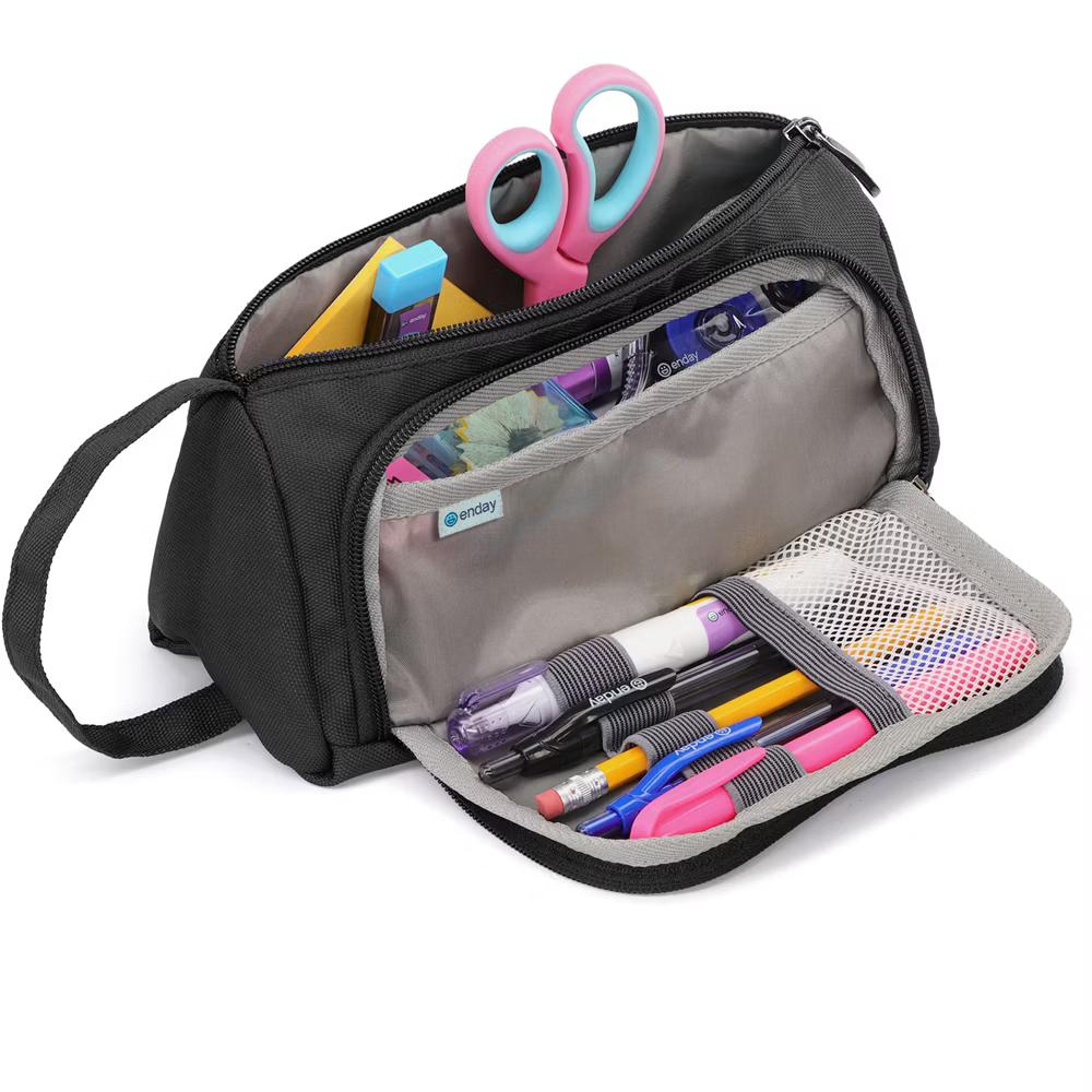 Large Capacity Pencil Case, 3-Compartment Zipper Pencil Pouch, Cute Pencil Case Organizer - Image 5