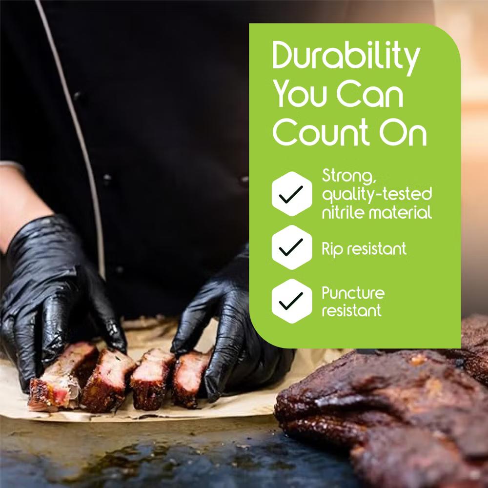 Inspire Black Nitrile Disposable Gloves | 4.5 Nitrile Disposable Safety Medical Cooking Cleaning Disposable Black Gloves - Image 6