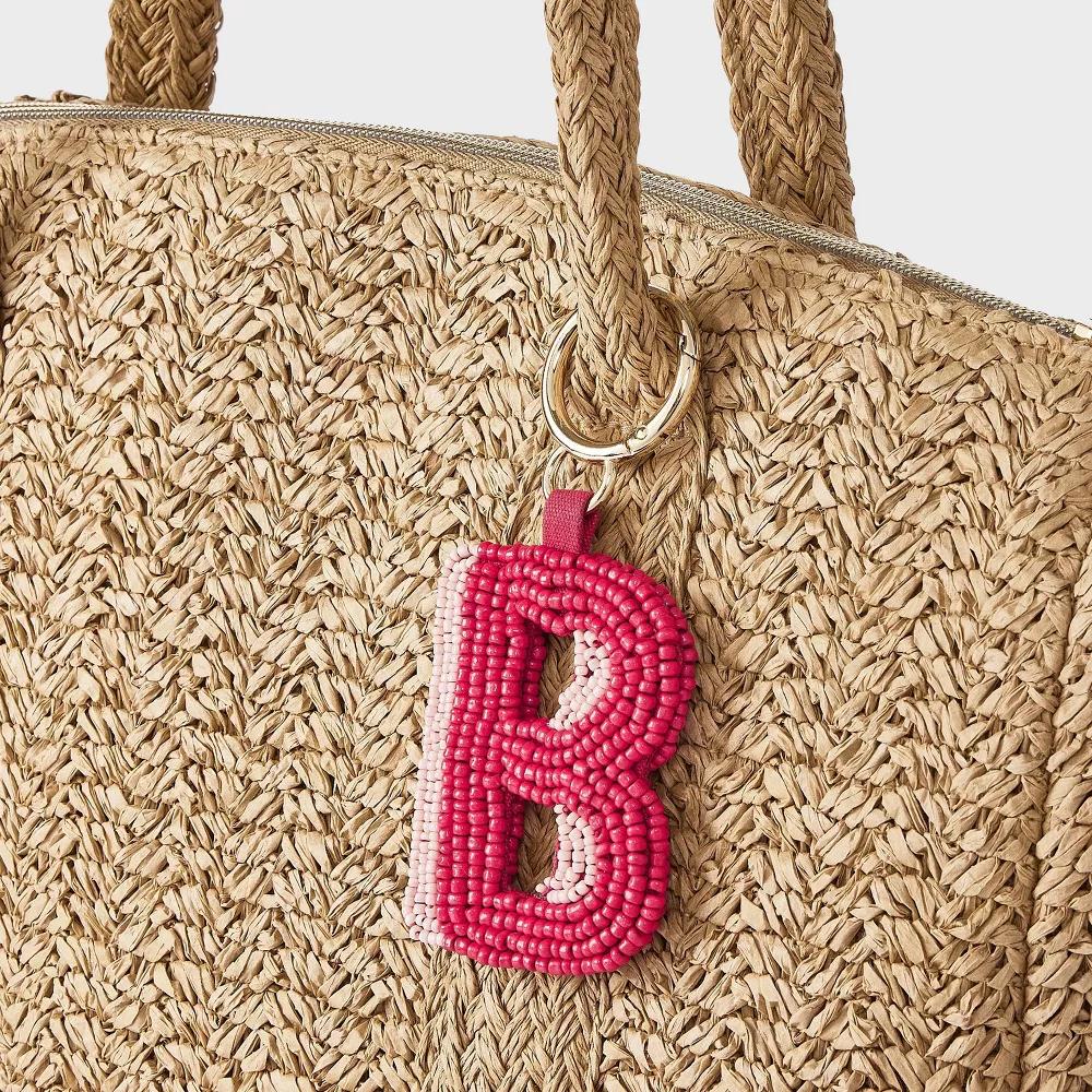 Beaded Monogram Letter Bag Charm - Image 13