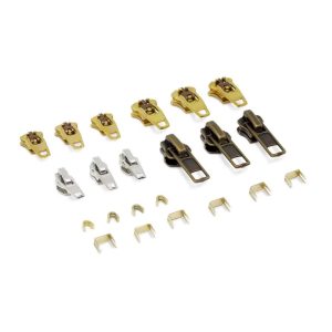 22ct Clothing Zipper Repair Kit of Assorted Sliders and Stops