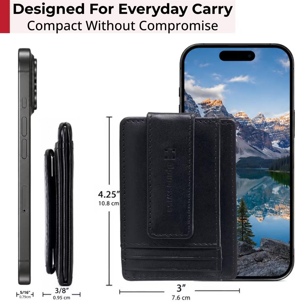 Alpine Swiss Harper Mens RFID Slim Money Clip Front Pocket Wallet Minimalist Leather ID Card Holder - Image 60
