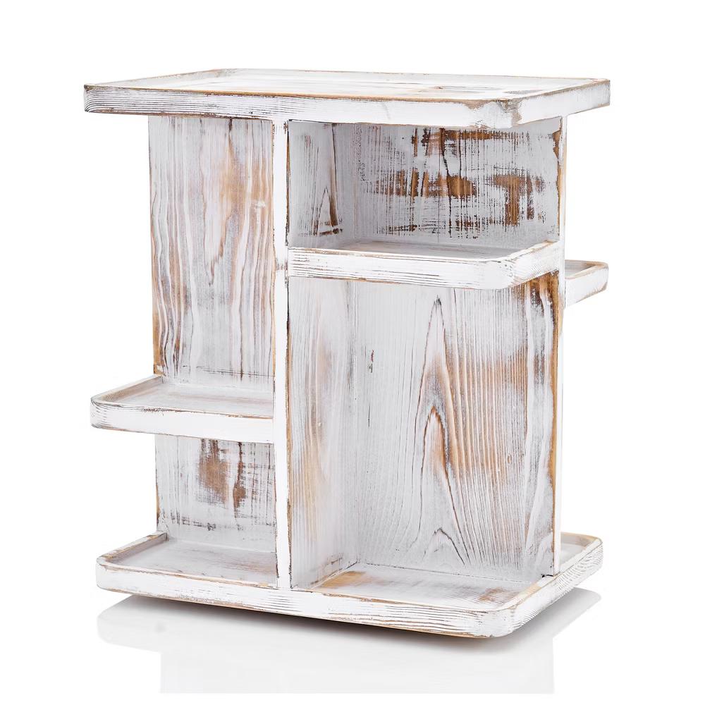 360° Bamboo Rotating Makeup Organizer - Multi-Function Storage Carousel stores Cosmetics, Skin Care, and more - Image 7
