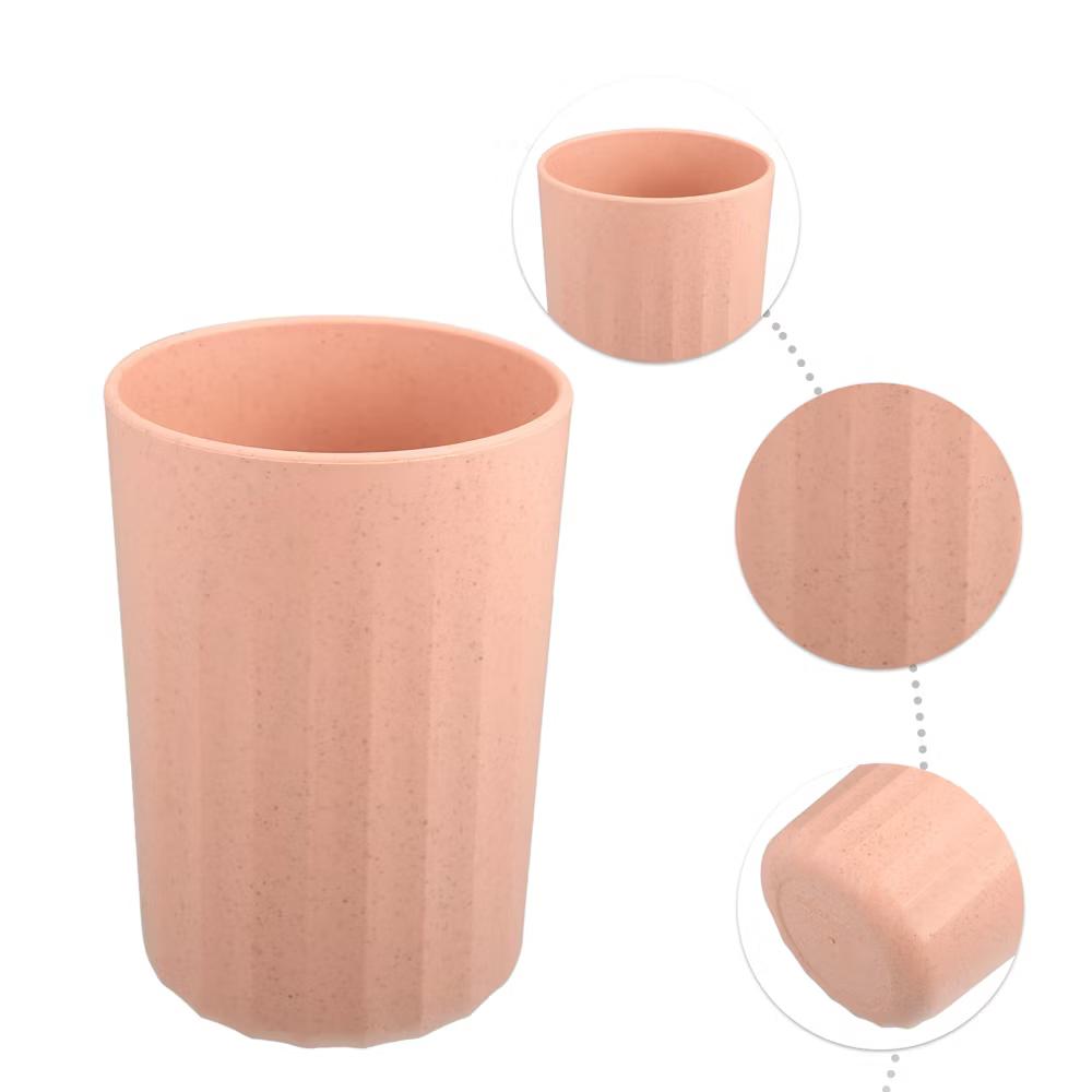 Bathroom Tumbler with Smooth Lines Wheat Straw Cup for Bathroom for Toothpaste 4.09''x2.80'' 1Pc - Image 34