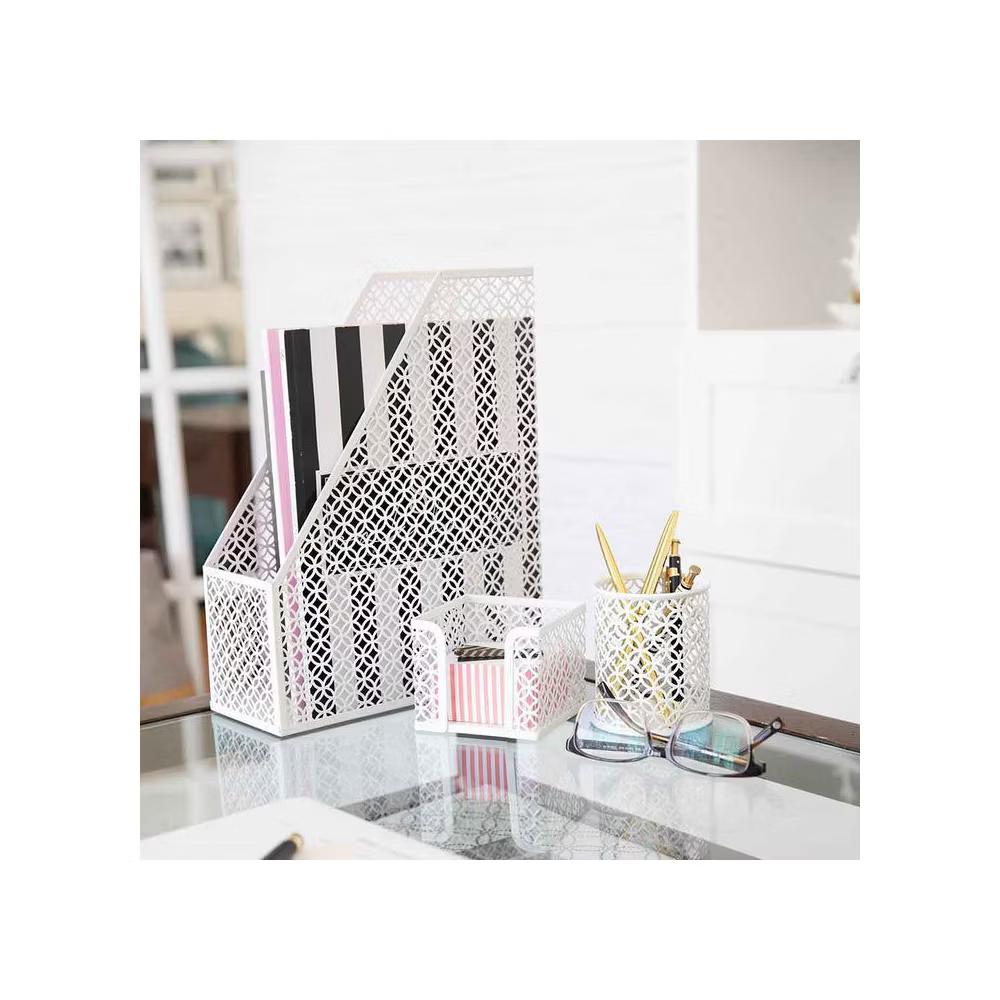 Blu Monaco Desk Organizer Set - 6-Piece Desk Accessories for Mail, Sticky Notes, Pens, Magazines & Documents - Image 48