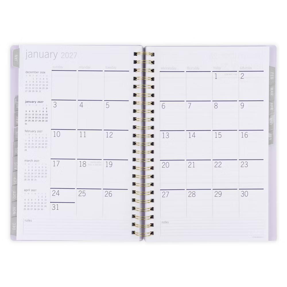 PlanAhead 5.5"x8" April 2026 - June 2027 Monthly/Weekly Planner Purple with Gold Foil Touches - Image 4