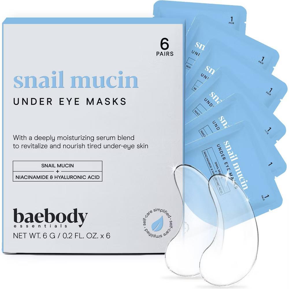 Baebody Snail Mucin Under Eye Masks - 6ct: Paraben-Free, Sulfate-Free, Vegan, With Hyaluronic Acid - Image 8