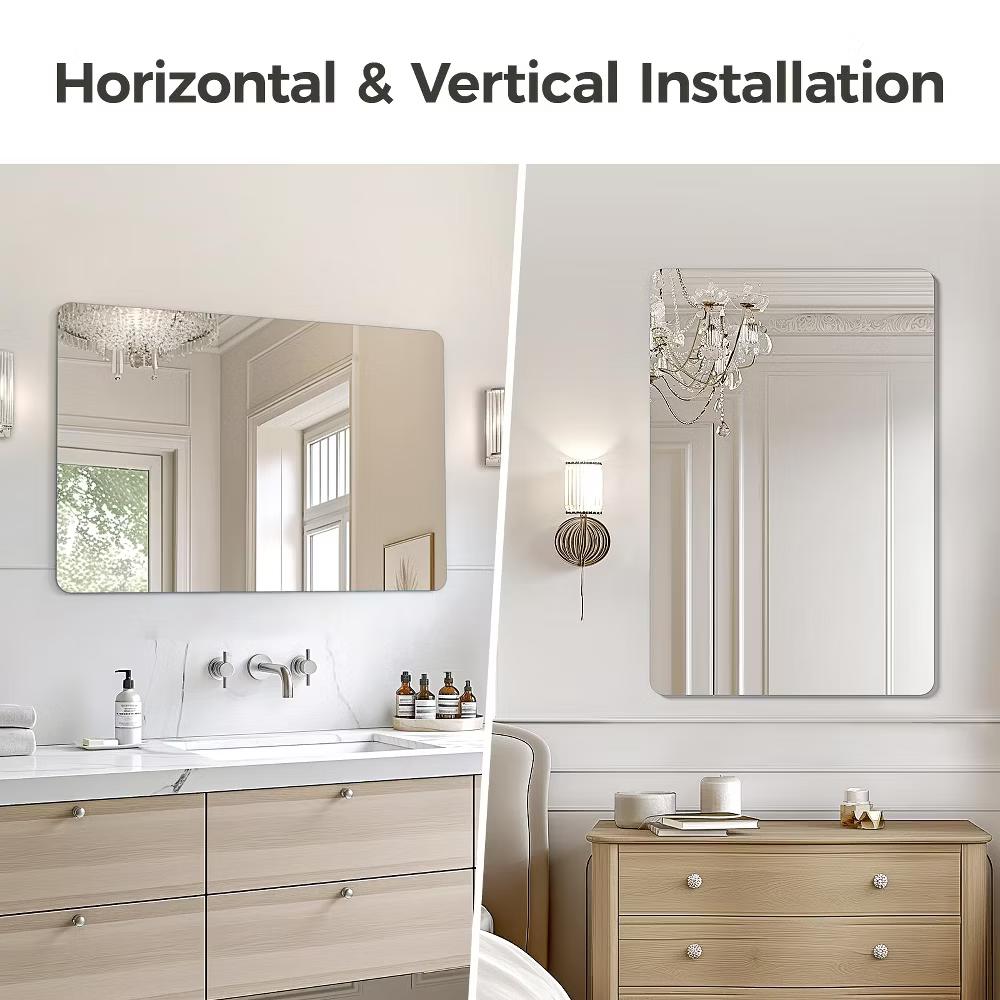 30x40in Frameless Bathroom Mirror, Rectangle Wall Vanity Mirror for Bathroom, Bedroom, Entryway, Dining Room - Image 4