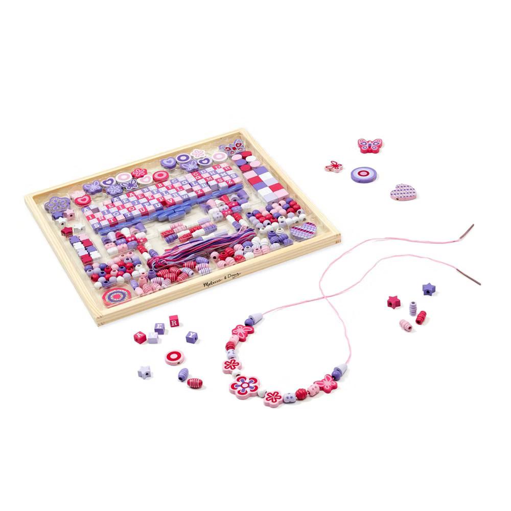Deluxe Collection Wooden Bead Set with 340+ Beads for Jewelry Making: Craft Activity Kit, Christmas Birthday Gift
