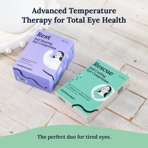 CorneaCare Rescue Self-Cooling Eye Masks, Hydrogel Eye Compress for Dry Eye Relief & Puffy Eyes - 6ct