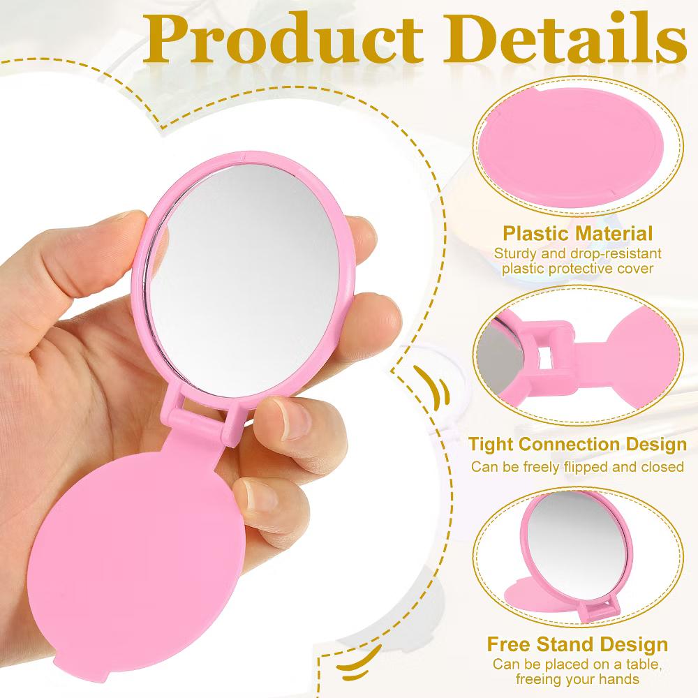 Folding Small Round Travel Women Girls Portable Pocket Mirror 12 Pcs - Image 9
