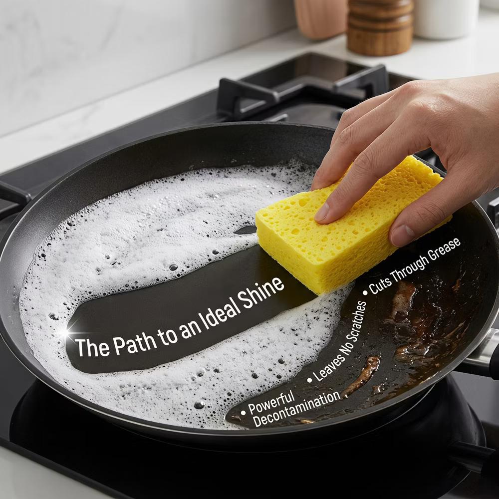 Kitchen Household Cleaning Non-Scratch Cleaning Sponge 6 Pcs - Image 48