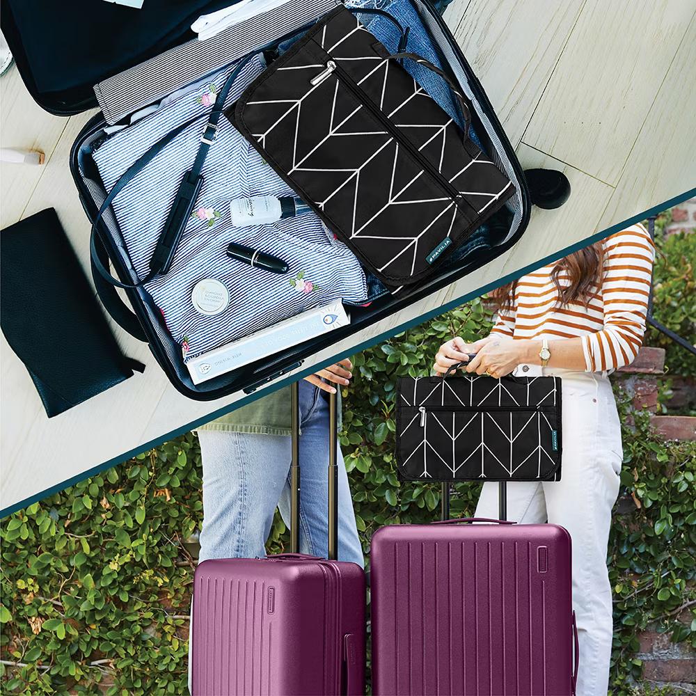 Hanging Toiletry Bag Women Men, Travel Kit Foldable Waterproof Organizer, Roll up Cosmetics Makeup Essentials Jewelry Case - Image 9