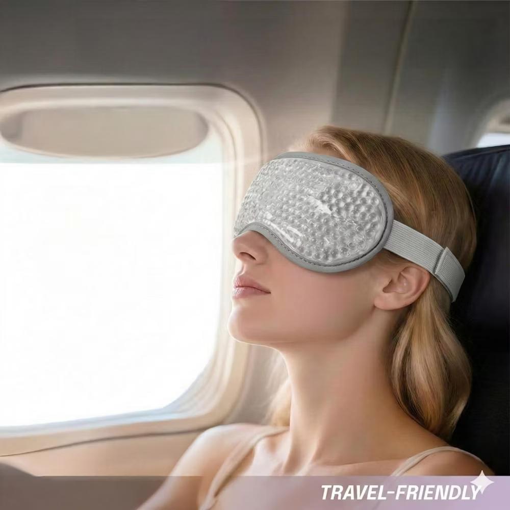 Reusable Gel Bead Eye Mask Hot and Cold Compress PVC Eye Cover with Adjustable Strap - Image 9