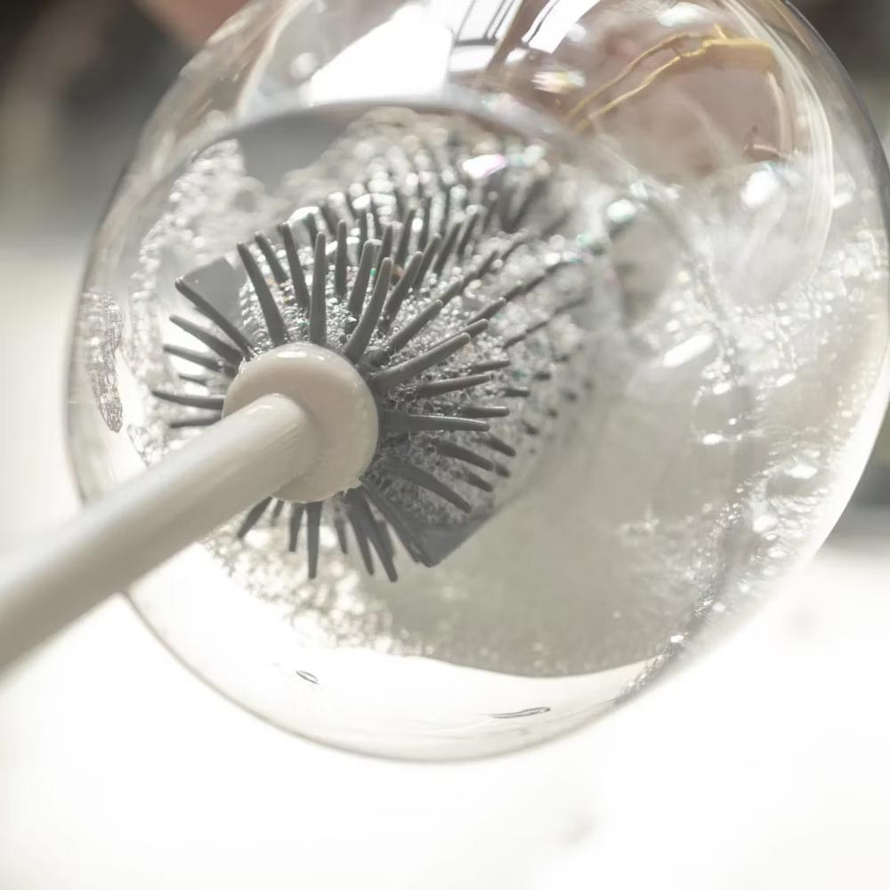 OU Bottle & Glass Brush – Ergonomic, Flexible Bristles for Scratch-Free, Deep Cleaning of Cups, Bottles & Glasses