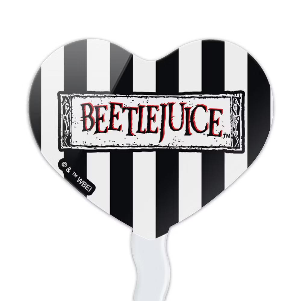 Beetlejuice Animated Series Logo Heart Love Cupcake Picks Toppers Decoration Set of 6 - Image 3