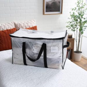 Organize It All 2pk Foldable Heavy Duty Storage Moving Bags XL Transparent: Universal Polypropylene, 3.308 Volume Capacity