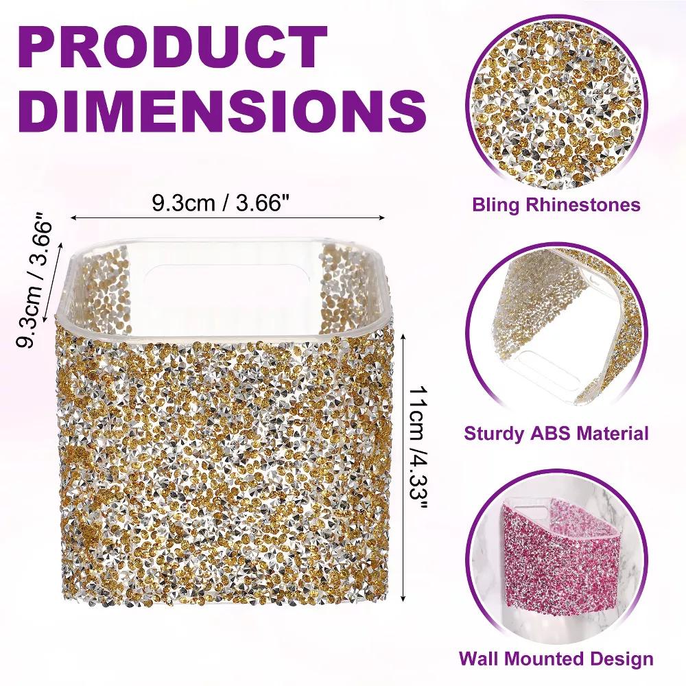 Rhinestone ABS Home Pencil Nail Art Tool Makeup Brush Holder - Image 17