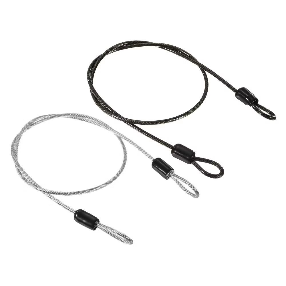 Security Steel Cable Coated Luggage Lock Wire Rope with Double Loop