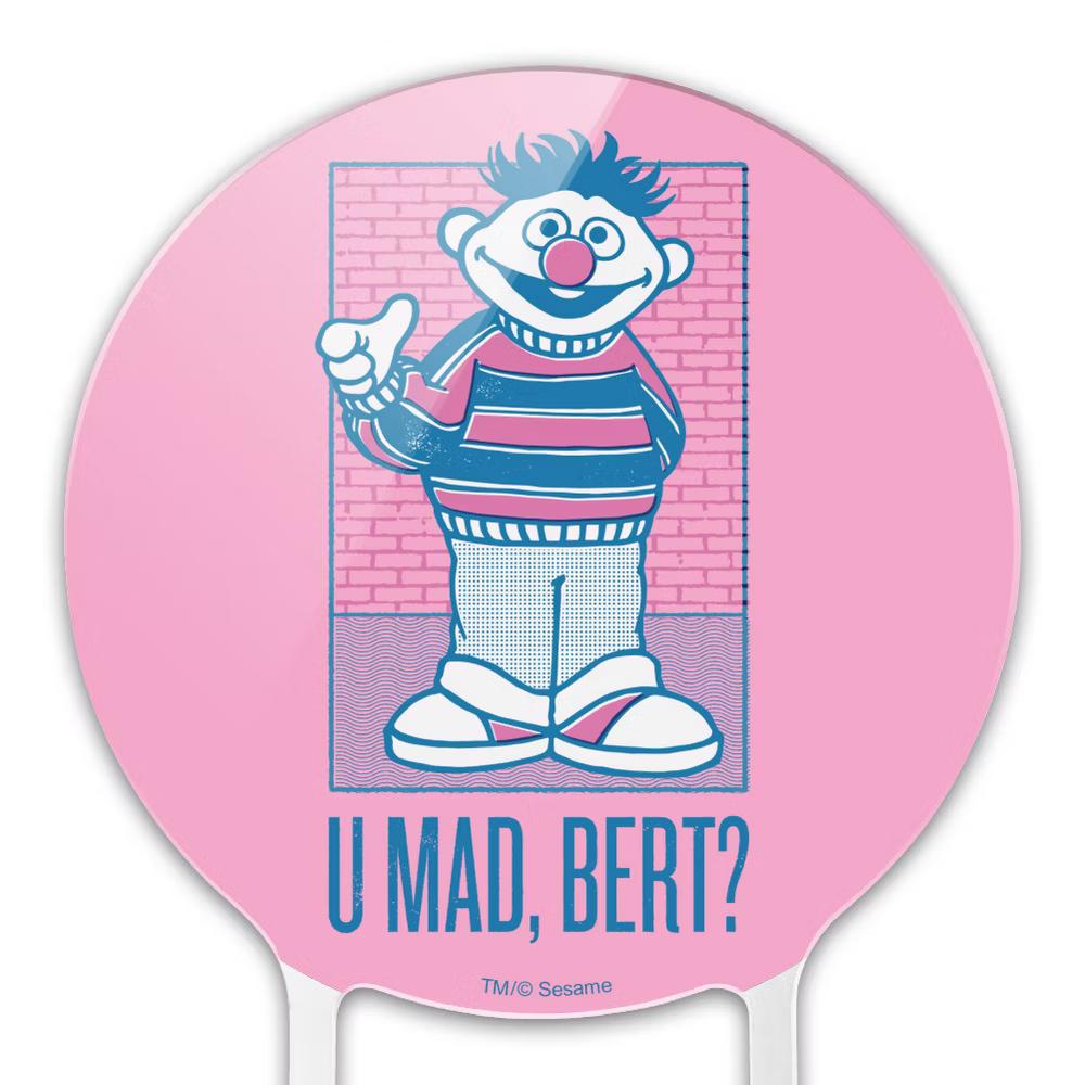 Ernie U Mad, Bert Acrylic Cake Topper Party Decoration for Wedding Anniversary Birthday Graduation - Image 3