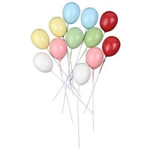 Colorful Balloons Cake Toppers, Pack of 10