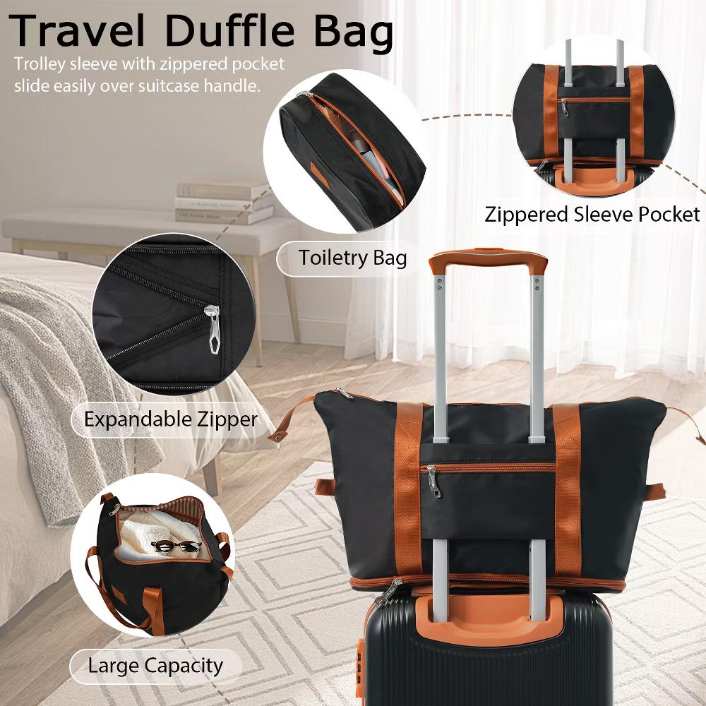 3 PCS ABS Lightweight Hard Shell Carry on Luggage(20") with Travel Bag, Spinner Wheels and TSA Lock - ModernLuxe - Image 8