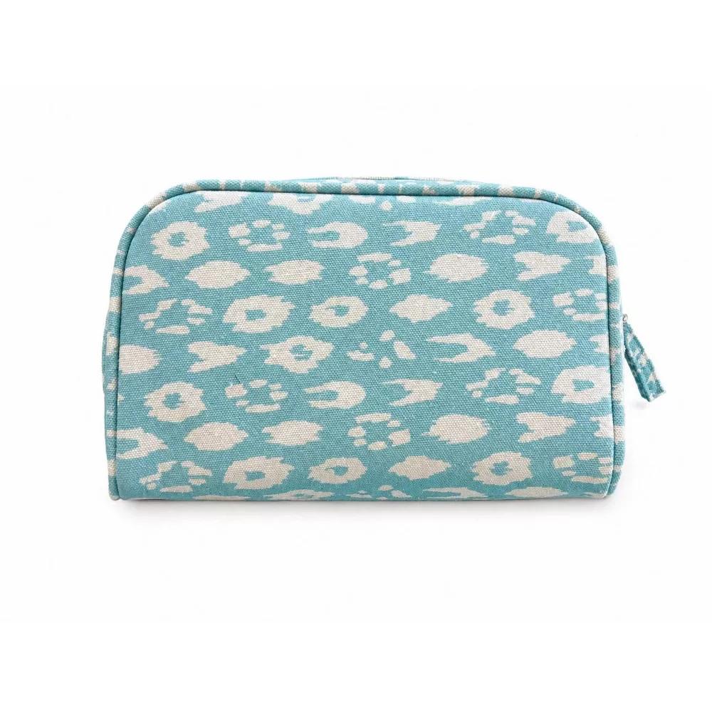 Gartner Studios Double Zip Canvas Leopard Print Blue Pencil Pouch - Image 2