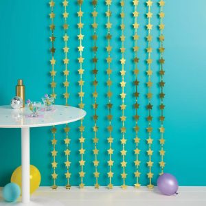 Star Foil Party Backdrop Decoration Gold