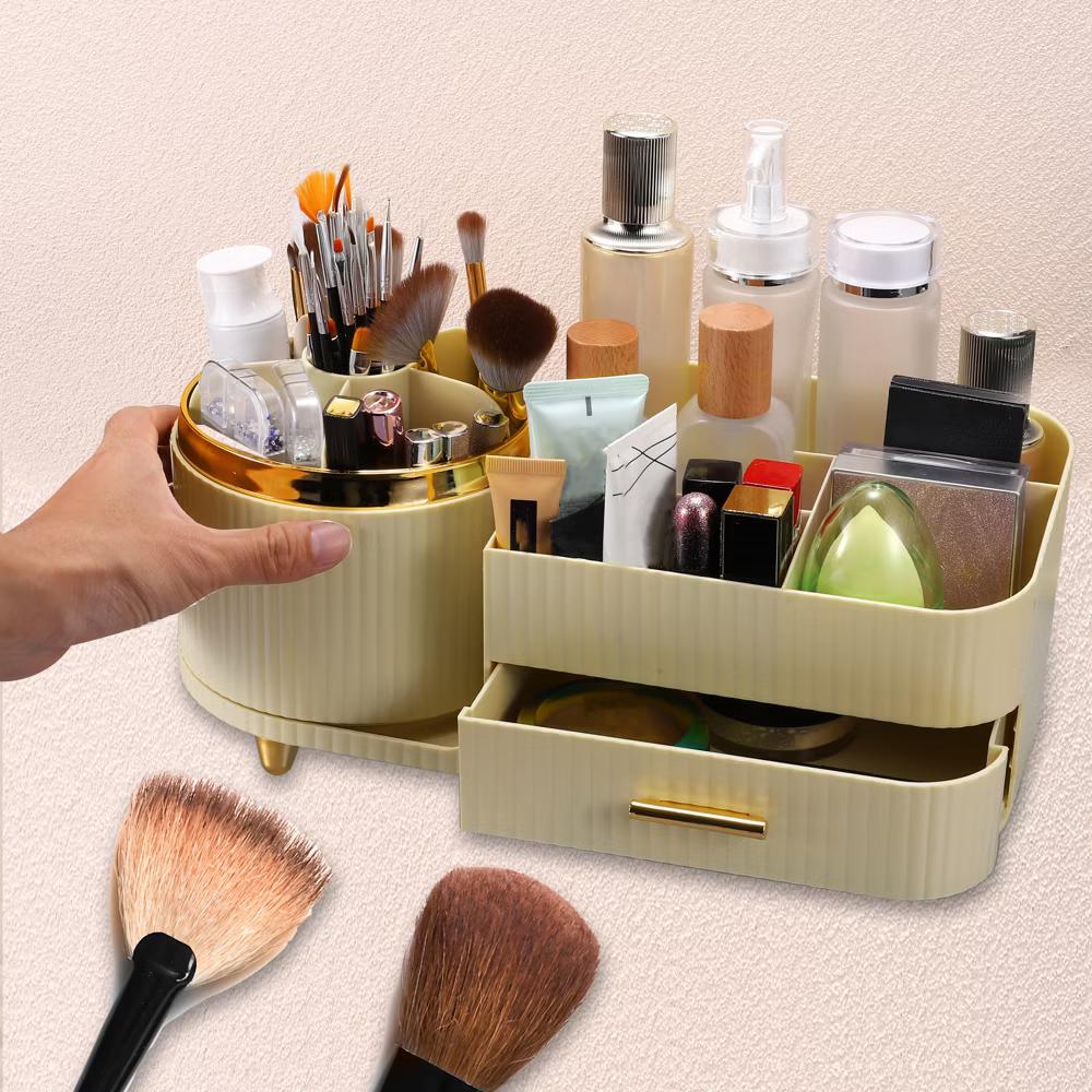 360° Rotating Makeup Organizer for Lotions Brushes - Image 3