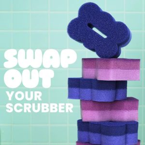 Brite by Scrub & Wipe Dish Sponge with Drain Dry Stand: Foam Material, Cleaning Tools and Accessories