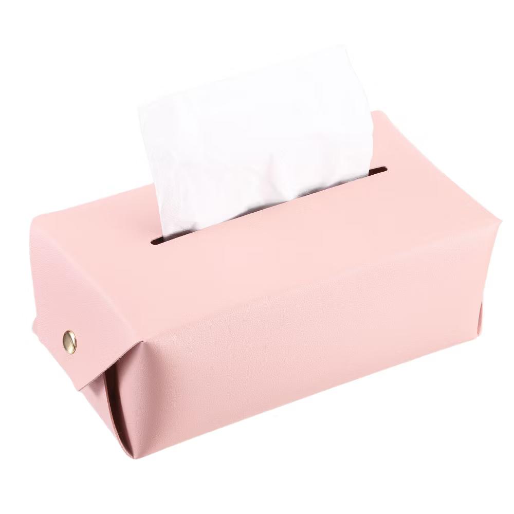 Rectangle PU Leather Tabletop Bathroom Kitchen Tissue Box Cover - Image 30