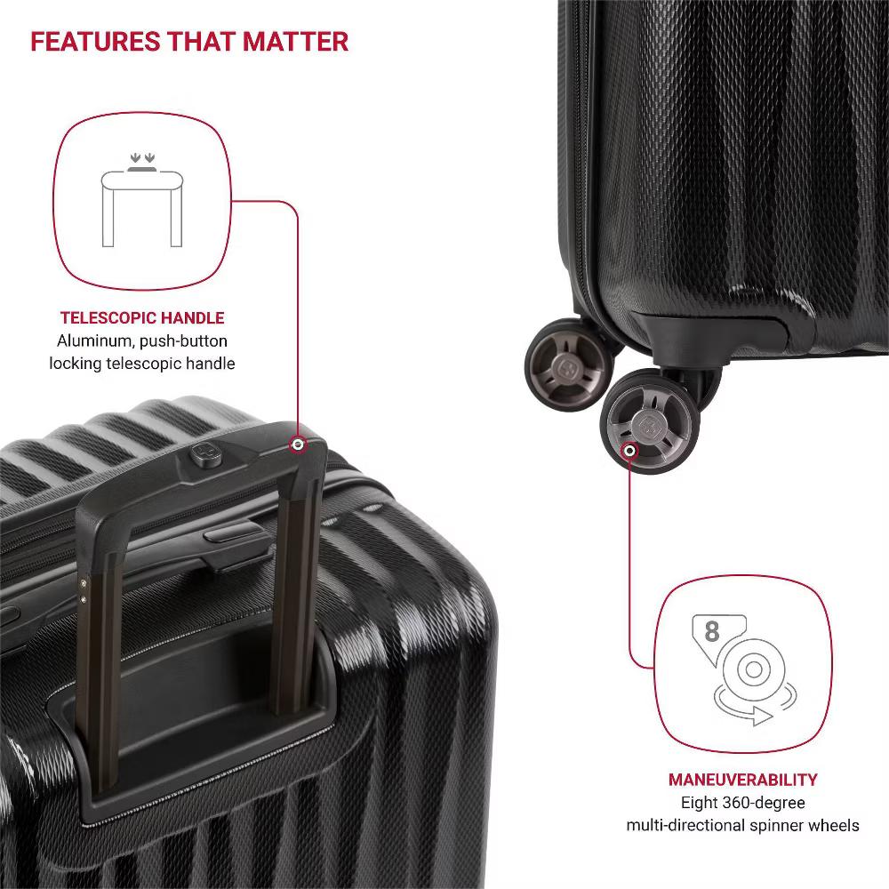 Energie Hardside Large Checked Spinner Wheels Suitcase - Image 6