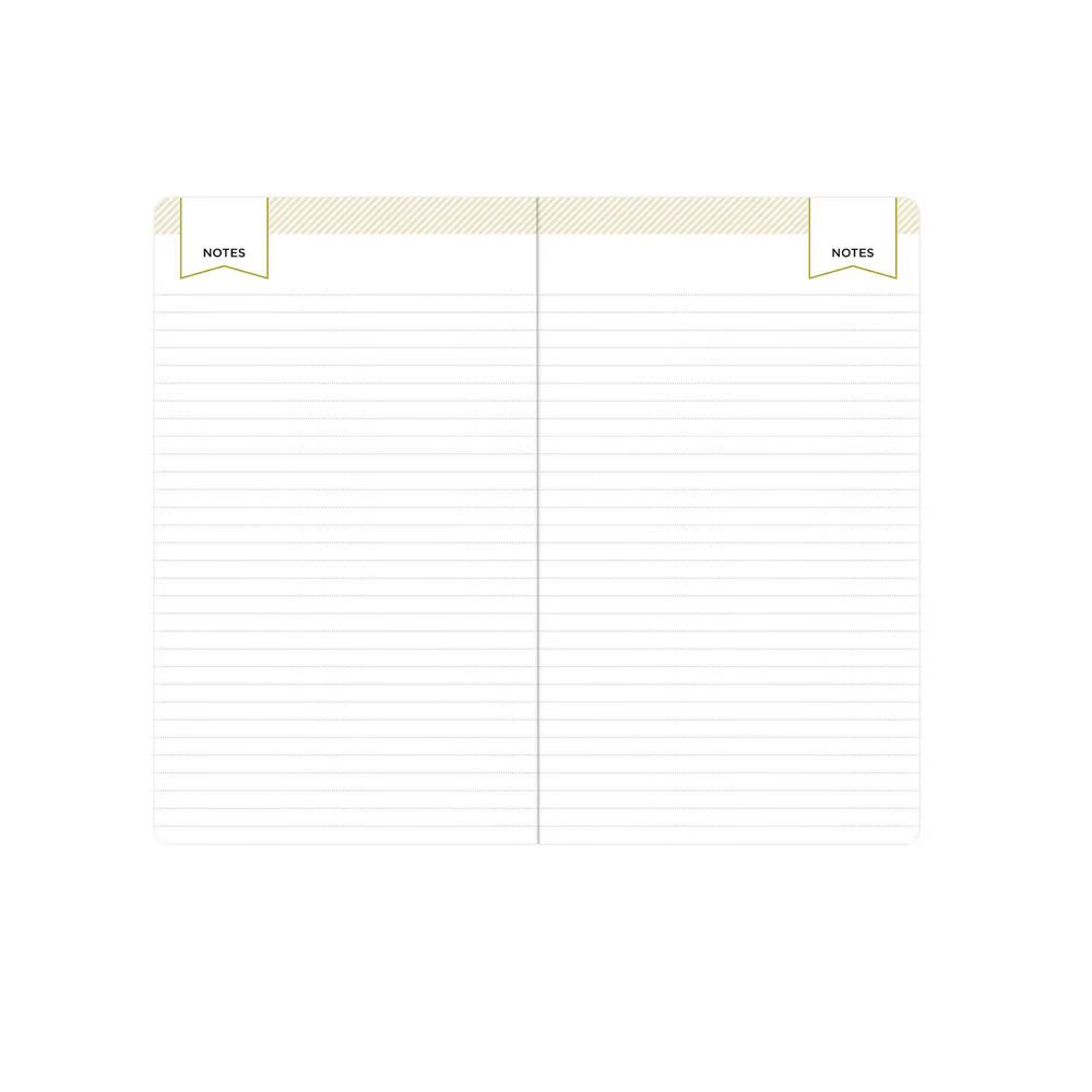 Day Designer 3.625"x6.125" 2026-2027 Planner Cabana Stripe Blue Matte Laminated Monthly 24 Months Stapled
