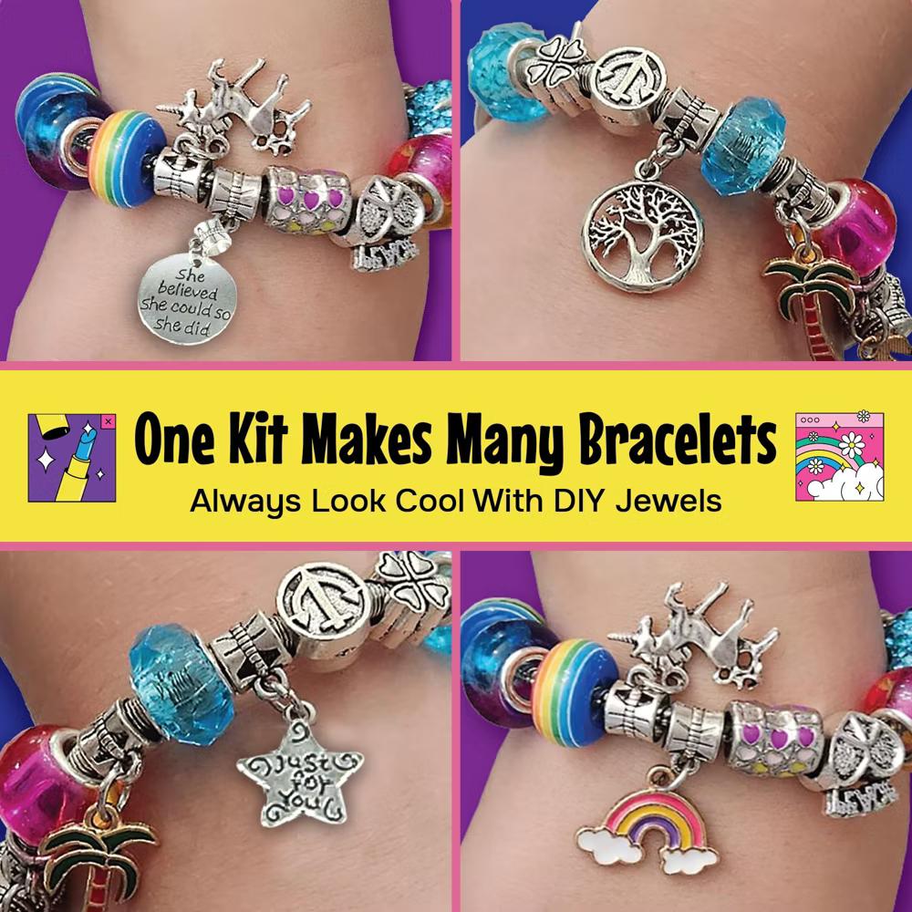 As Seen On TV 5-Minute Crafts Bracelet Making Kit Colorful Beads Charms Pendants Arts and Crafts Kids 6+ Non Toxic - Image 8