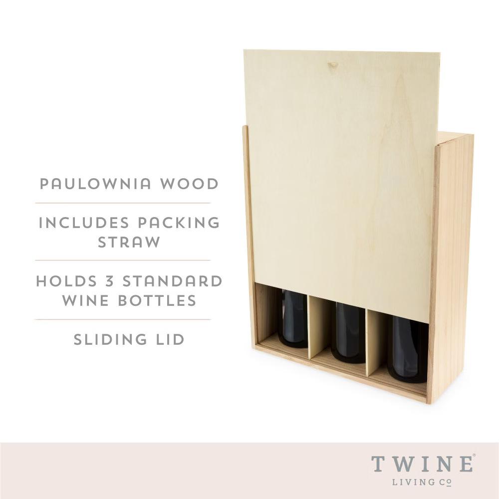Twine Paulownia Bottle Wood Decorative Wine Box - Image 40