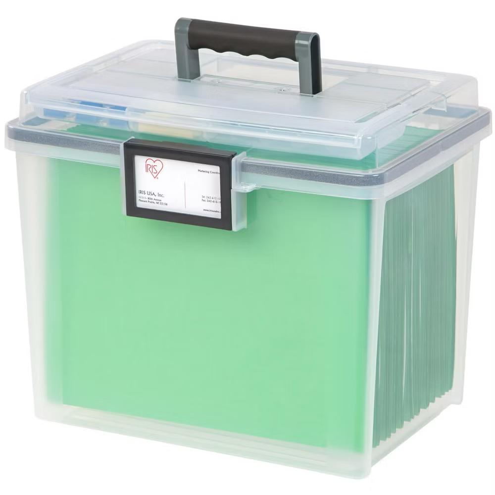 USA Portable Letter Size File Box with Handle for Hanging Folders - Image 41