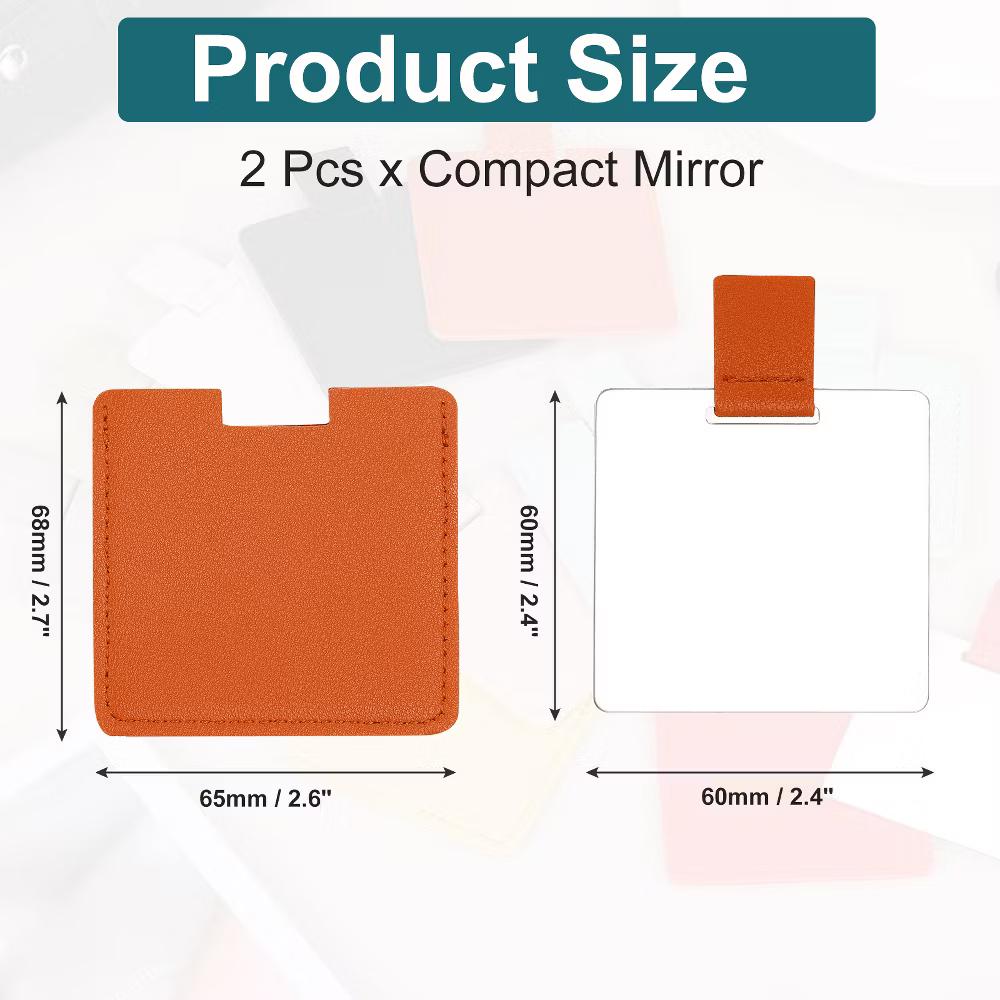 Stainless Steel Women Travel Makeup Mini Folding Mirror 2 Pcs - Image 16