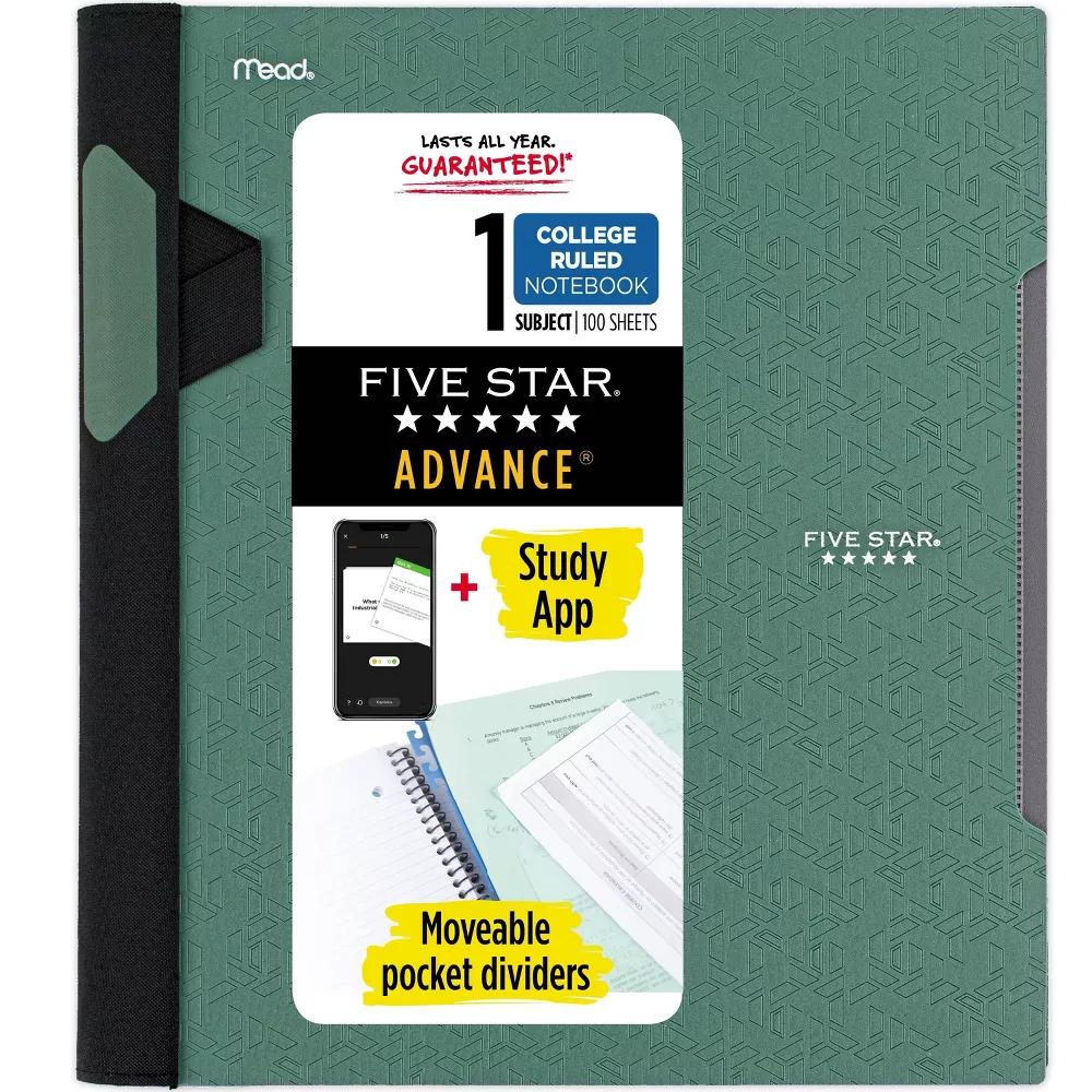 Five Star 1 Subject College Ruled Advance Spiral Notebook with Pocket Dividers (Colors May Vary): Lined Paper, 8.5x11, 100 Pages - Image 8