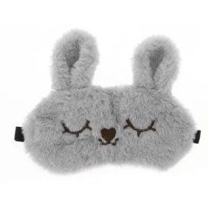 Soft Rabbit Eyes Sleep Mask Gray 1 Pc