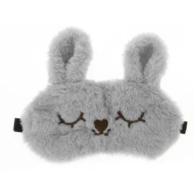 Soft Rabbit Eyes Sleep Mask Gray 1 Pc