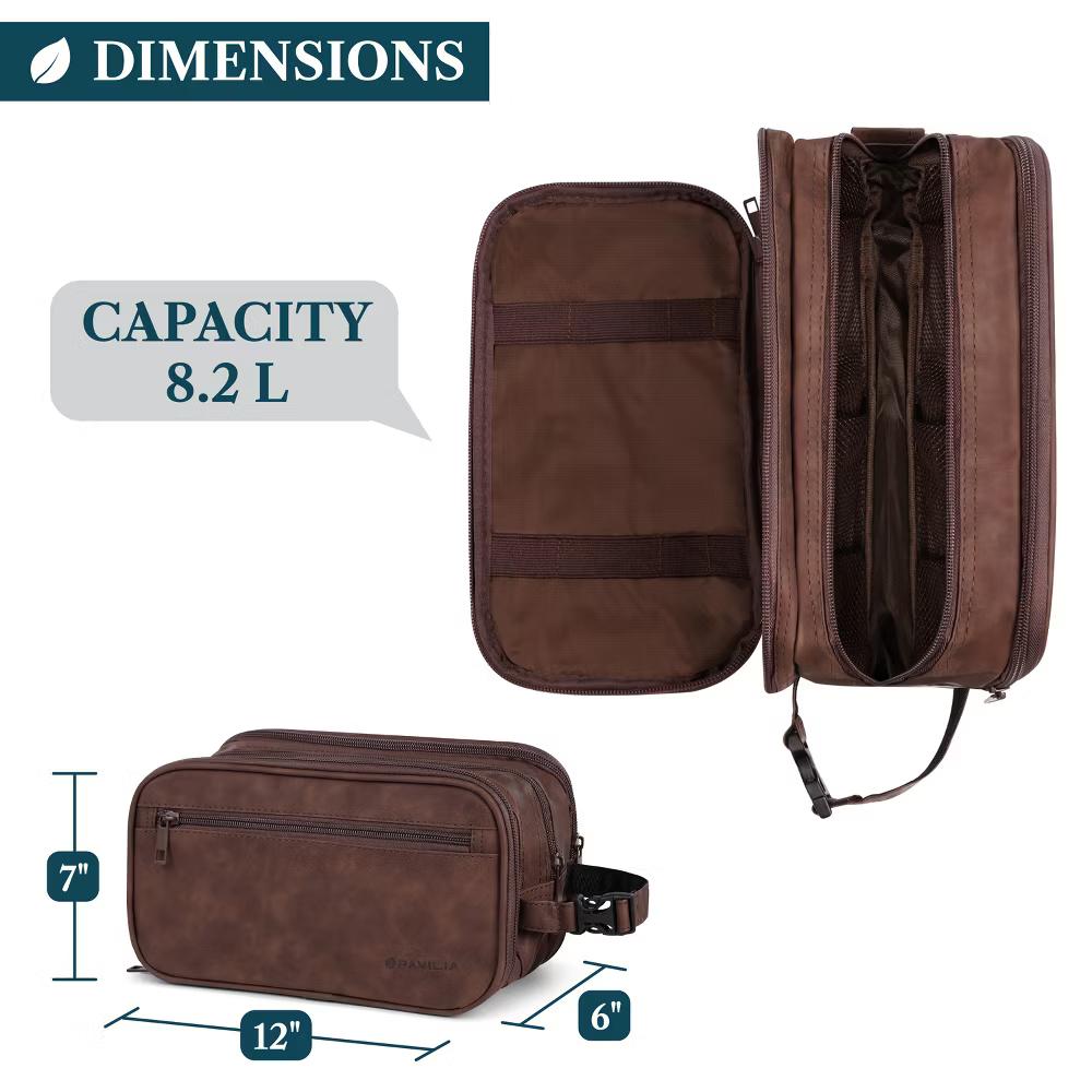 Toiletry Bag for Men, Travel Pouch Essentials Shaving Dopp Kit, Water Resistant Organizer Case Accessories - Image 15