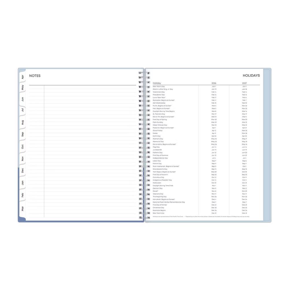 Blue Sky 8.5"x11" 2026-2027 Blue Sky Weekly/Monthly Planner Powder Blue/Periwinkle - Image 4